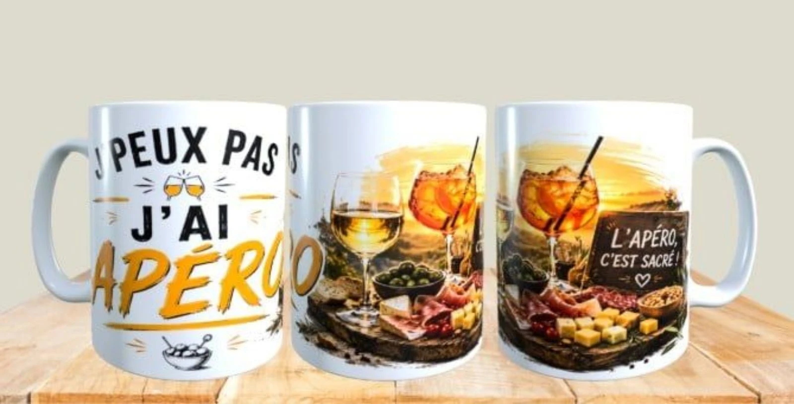 Mug humour,  j'peux pas j'ai apéro!